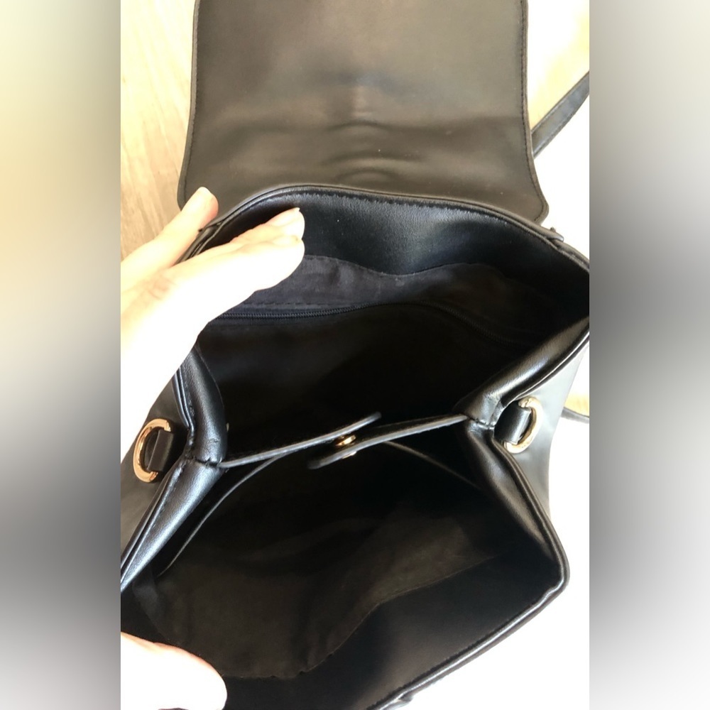Simple Black And Gold Mini Backpack - image 5